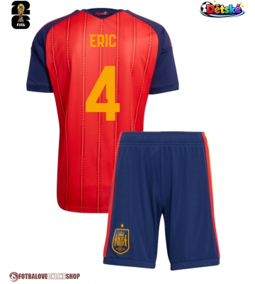 Španělsko Eric Garcia #4 Domácí dres komplet pro Děti MS 2026 Krátkým Rukávem (+ Krátké kalhoty)